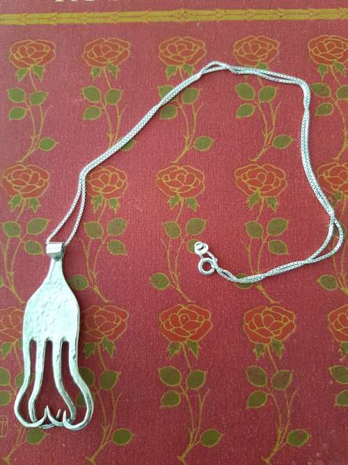 Hallmarked Fork Pendant. Solid Sterling Silver plus Silver Chain. 12.2 grammes.