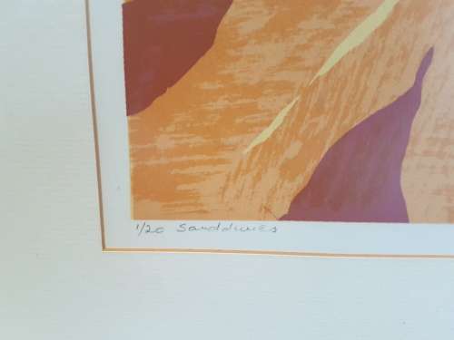 Alice Goldin  Sand Dunes. 1/20.Signed Limited Edition Silkscreen Print. Framed. Excellent condition.