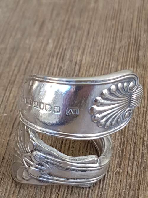 Sterling Silver A1 Plate Decorated Spoon ring. Stylish.  Comfort fit .