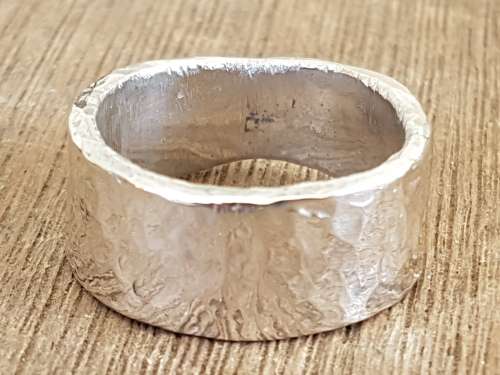 Hammered Sterling Silver ring. Marked .925. 14.7 grammes, Hand Made, not a mould.