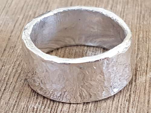 Hammered Sterling Silver ring. Marked .925. 14.7 grammes, Hand Made, not a mould.