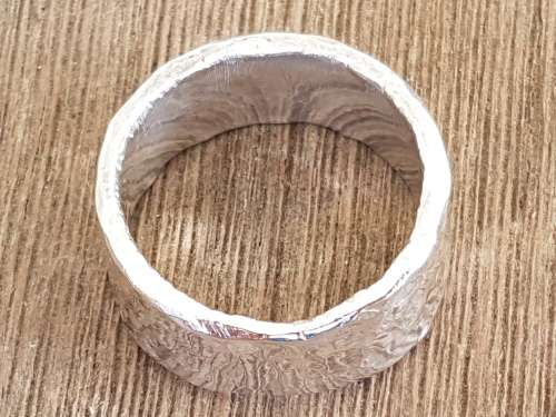 Hammered Sterling Silver ring. Marked .925. 14.7 grammes, Hand Made, not a mould.