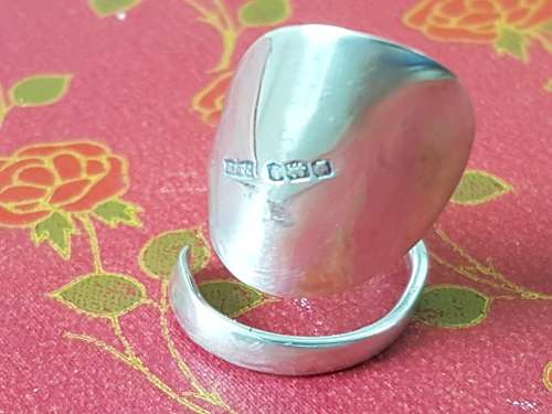 Spoon Ring. Sterling Silver. Hallmark on outside.  Unique. 5.5 grams