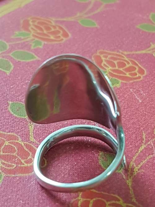 Spoon Ring. Sterling Silver. Hallmark on outside.  Unique. 5.5 grams