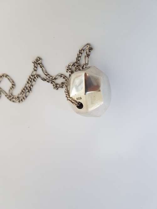 Solid Sterling Silver Heavy Octagonal Pendant. 51.6 grams!!!!! Could also be paperweight.