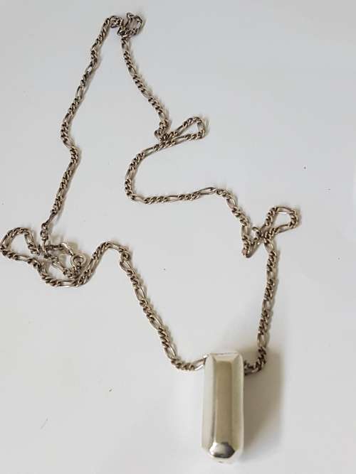 Solid Sterling Silver Heavy Lozenge Bullet Shape  Pendant. 33.3 GRAMS! Chain not included.