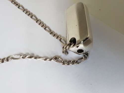 Solid Sterling Silver Heavy Lozenge Bullet Shape  Pendant. 33.3 GRAMS! Chain not included.