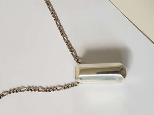 Solid Sterling Silver Heavy Lozenge Bullet Shape  Pendant. 33.3 GRAMS! Chain not included.