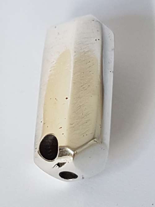 Solid Sterling Silver Heavy Lozenge Bullet Shape  Pendant. 33.3 GRAMS! Chain not included.