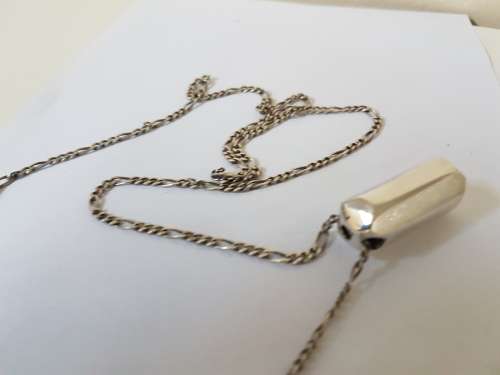 Solid Sterling Silver Heavy Lozenge Bullet Shape  Pendant. 33.3 GRAMS! Chain not included.