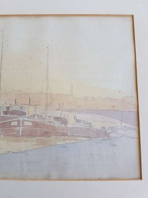 Alexander Graham Munro ( 1903-1985). Original drawing of Notre Dame, Paris and watercolour of Seine.