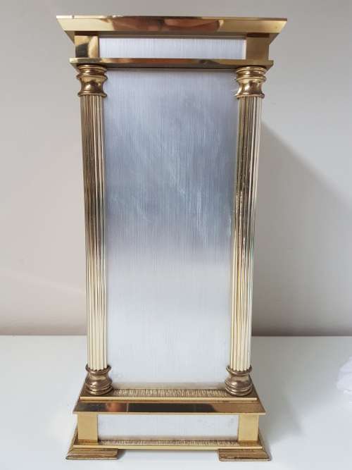 Franz Hermle Mantle Clock with Day/ Date, Month, Moonphase. Heavy. Brass.