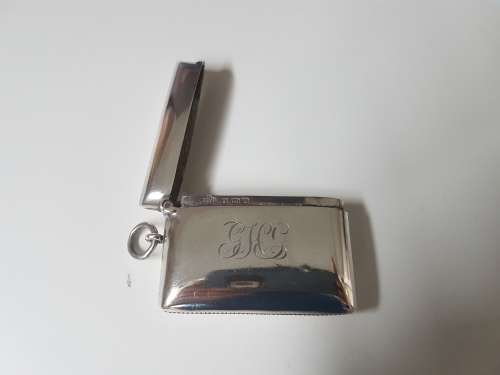 Sterling Silver Letter Locket Vesta Case Pendant.  Edwardian 1904 hallmark. Heavy, 33.4 grammes.