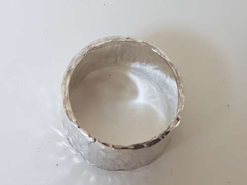 Hammered ARTSAN UNIQUE Sterling Silver ring. Marked .925. 10.2 grammes, Hand Made, not a mould.