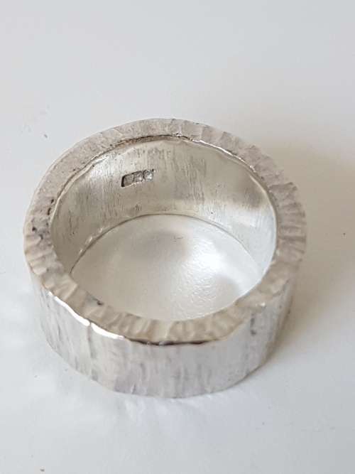 Hammered Sterling Silver ring. Marked .925. 21.7  grammes, Hand Made, not a mould.