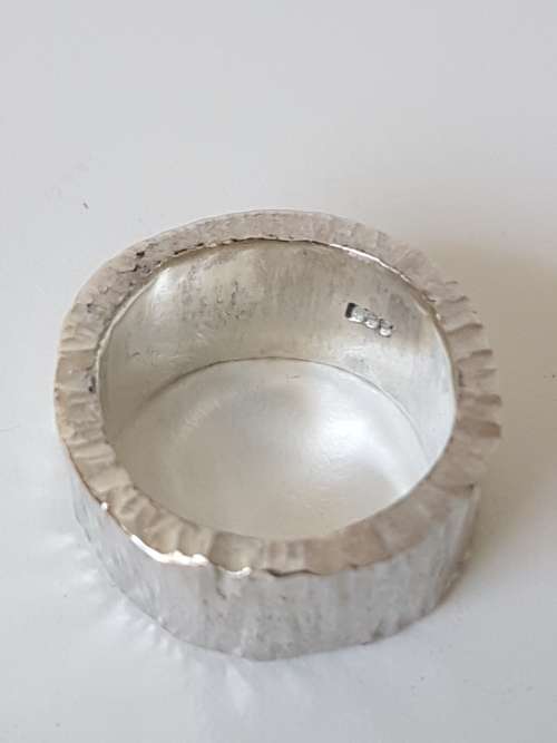 Hammered Sterling Silver ring. Marked .925. 21.7  grammes, Hand Made, not a mould.