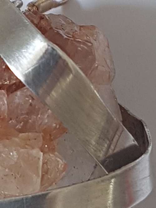 Sterling Silver Wrap White Transparent Quartz Crystal Pendant. Rough Crystal. Large.