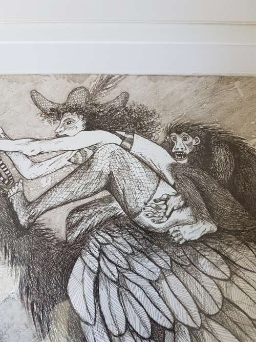 Michelle d'Argent. Limited edition etching: 22/30. Animal Parade  I. Framed.