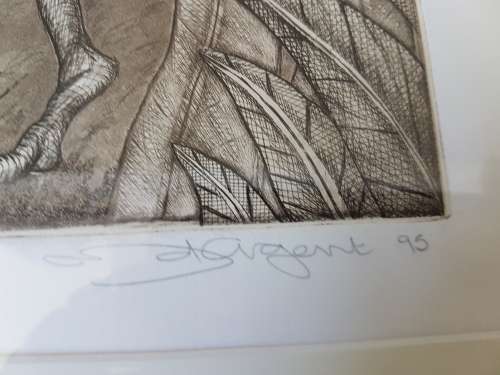 Michelle d'Argent. Limited edition etching: 22/30. Animal Parade  I. Framed.