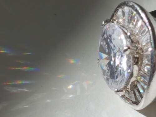 Fabulous White BRILLIANT 4 ct. CZ  Sterling Sliver Ring. 7.3 grams.