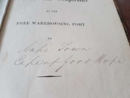 Instructions to the Collector and Comptroller at the Free Warehousing Port of Cape Town, 1828