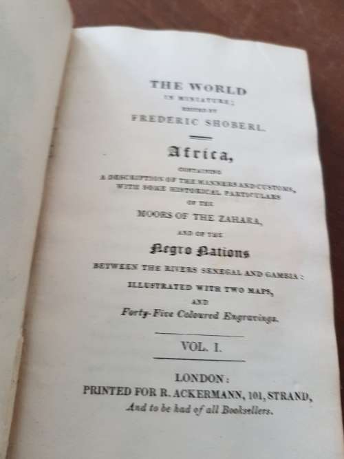 The World in Miniature. Africa. Volume 1. Edited by Shoberl.