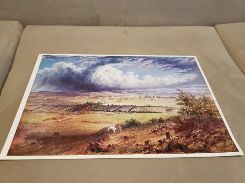 Thomas Baines. Pretoria from Meintjieskop. Rare print of old painting. Hard to find.
