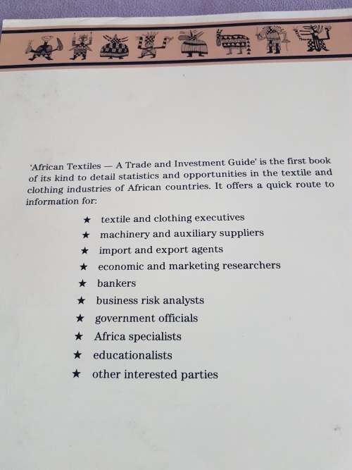 Textiles in Africa. A Trade and Investment Guide. Signed and Inscribed by Author. Werbeloff, Arnold
