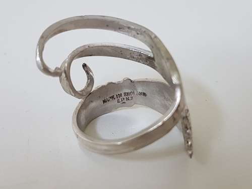 Silver Plated Fork Ring, ornate. Adjustable. New, never worn.