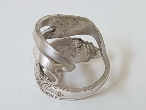 Silver Plated Fork Ring, ornate. Adjustable. New, never worn.