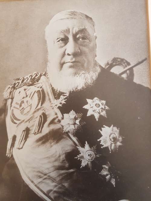Old photograph of President Paul Kruger, framed.