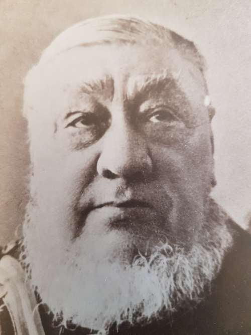 Old photograph of President Paul Kruger, framed.