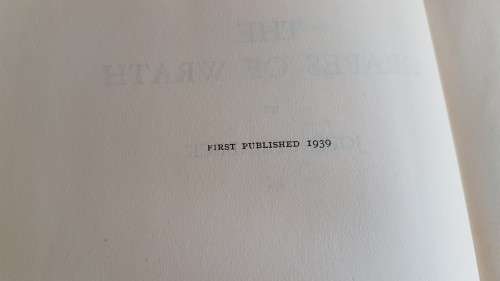 The Grapes of Wrath FIRST U.K. EDITION. Steinbeck, John. Very good condition. Price reduced.