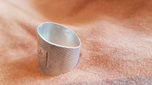Vintage Engraved Ring ` Frank `. Marked 925. Sterling Silver.