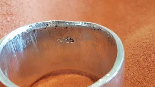 Solid Silver Ring .  Huge.  Engraved M.A.L. 14.2 grammes. Hand Made. Unique One Off.  Not a mould.