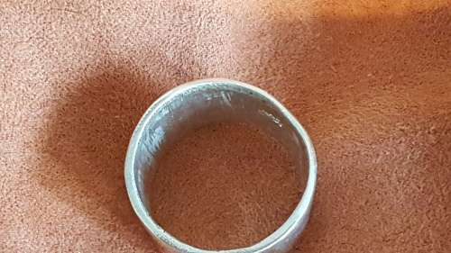 Solid Silver Ring .  Huge.  Engraved M.A.L. 14.2 grammes. Hand Made. Unique One Off.  Not a mould.