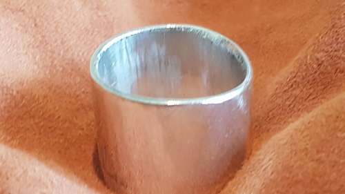 Solid Silver Ring .  Huge.  Engraved M.A.L. 14.2 grammes. Hand Made. Unique One Off.  Not a mould.