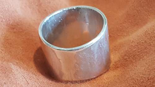Solid Silver Ring .  Huge.  Engraved M.A.L. 14.2 grammes. Hand Made. Unique One Off.  Not a mould.