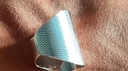 LEO Zodiac or Name Sterling Silver Ring . Large 8.4 g engine turned design, hand made, marked 925.