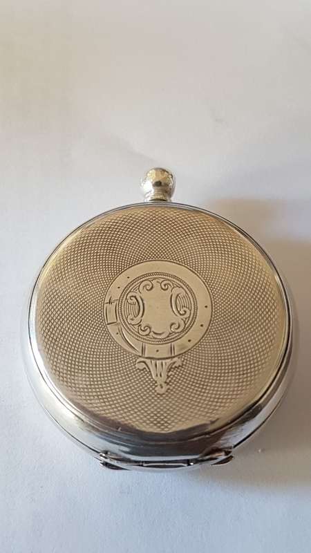 Vintage French Solid Silver Pocket Watch  with Components behind Glass. Steampunk fashion item.