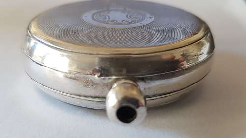 Vintage French Solid Silver Pocket Watch  with Components behind Glass. Steampunk fashion item.
