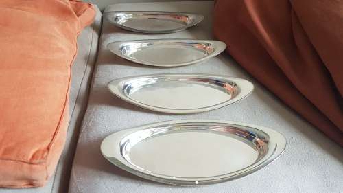 Silver Plated Side Plates. SET OF 4. High Quality. EPNS.