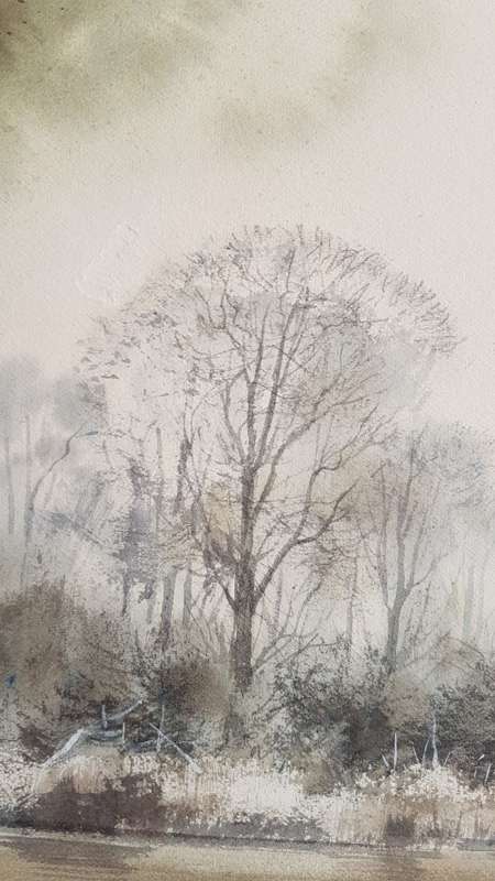 Rodger McPhail (1953-).  Pike Fishing. Large Original Watercolour. TOP WILDLIFE SPORTING  ARTIST.