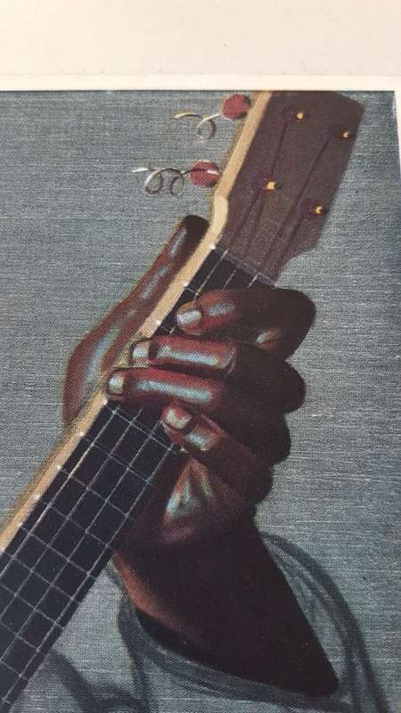 HAND SIGNED Tretchikoff  Cape Carnival Banjo Player.  Ornate black frame. Excellent condition.