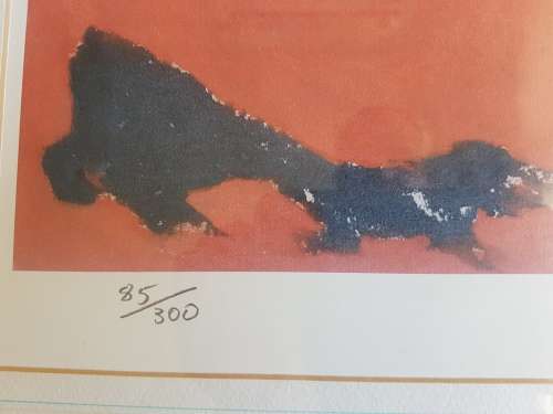 Meyer Uranovsky (1939-). Lady with Red Hat, Dog and Ball. Hand signed and dated limited print 85/300