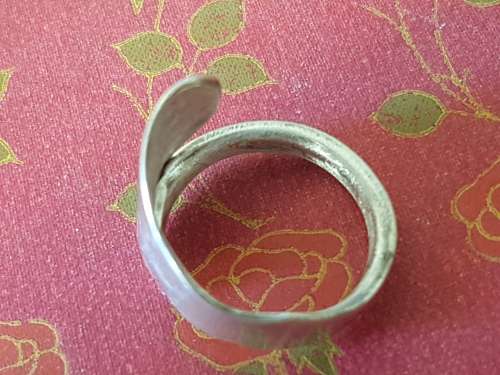 Engraved Vintage Sterling Silver Spoon ring ` All My Hope Is In God` 8.6 gram  Marked RC 925