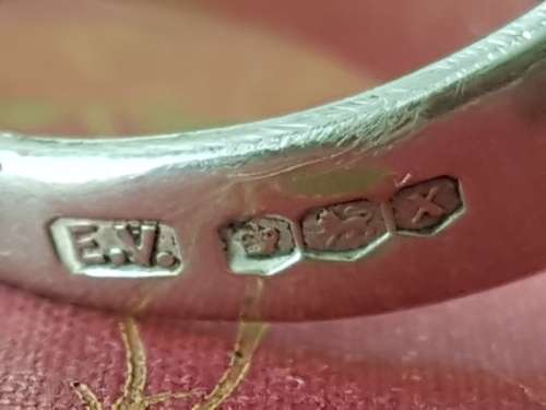 Stunning full hallmark vintage textured sterling silver spoon ring.UNIQUE AND HAND MADE.