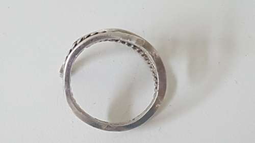 Solid Sterling Silver Filigree Fine Leaf Design Ring.  6.5 grams.