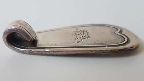 Solid Silver Pendant With Hand Engraved Crown. Heavy 15.4 grammes.