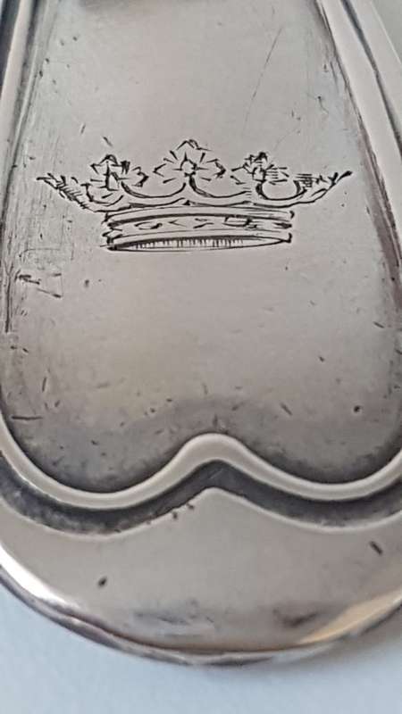 Solid Silver Pendant With Hand Engraved Crown. Heavy 15.4 grammes.